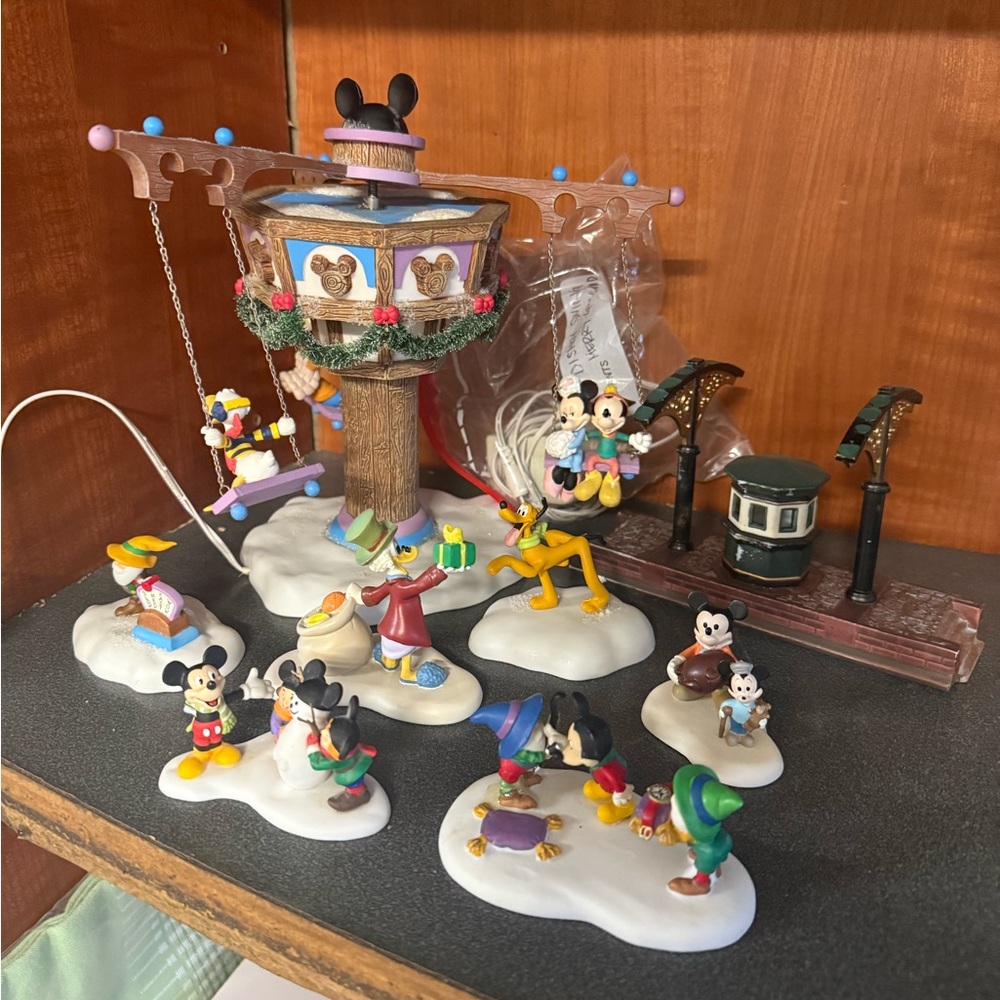 Disney figurine set hooked on a village